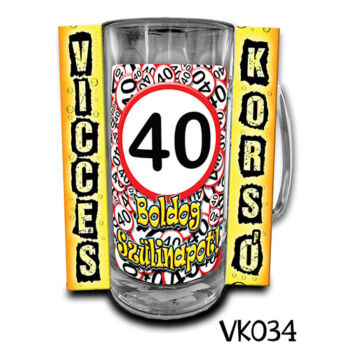Korsó - Vicces - Boldog 40. Szülinapot - 3dl