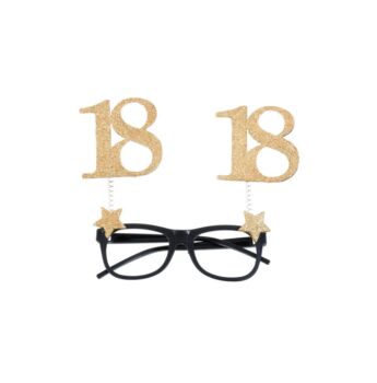 Arany Glitteres Szülinapi szemüveg - 18-as