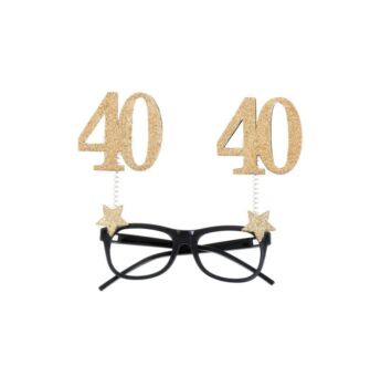 Arany Glitteres Szülinapi szemüveg - 40-es