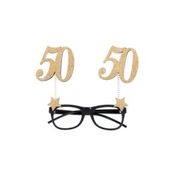Arany Glitteres Szülinapi szemüveg - 50-es